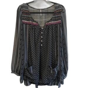 Free People Bohemian Print Blouse - Size SP
